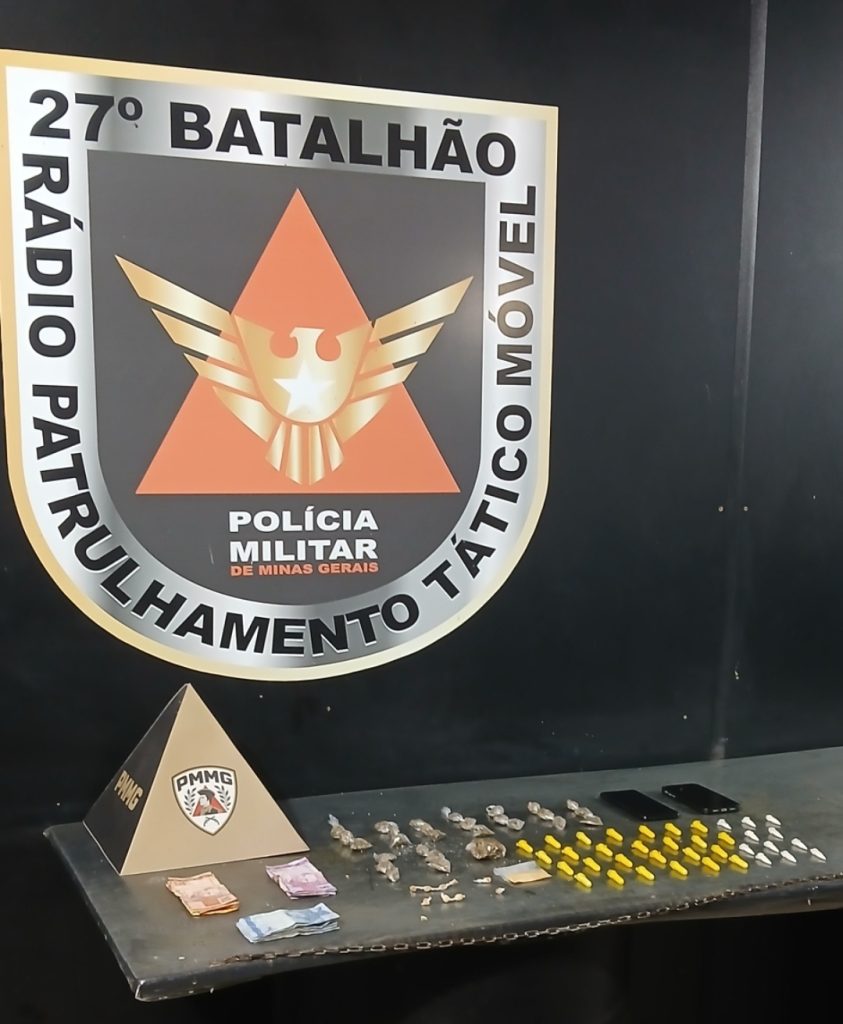 Mulher é presa e adolescente apreendido por tráfico no bairro Santos Dumont