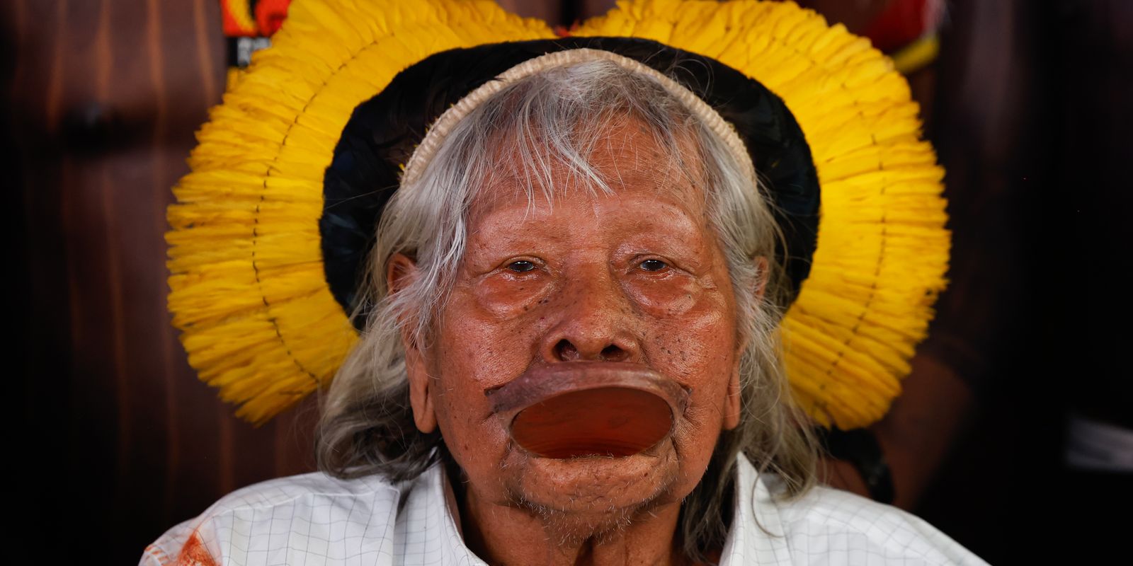 Cacique Raoni, de 94 anos, recebe cuidados paliativos em Mato Grosso — Imagem: Agencia Brasil