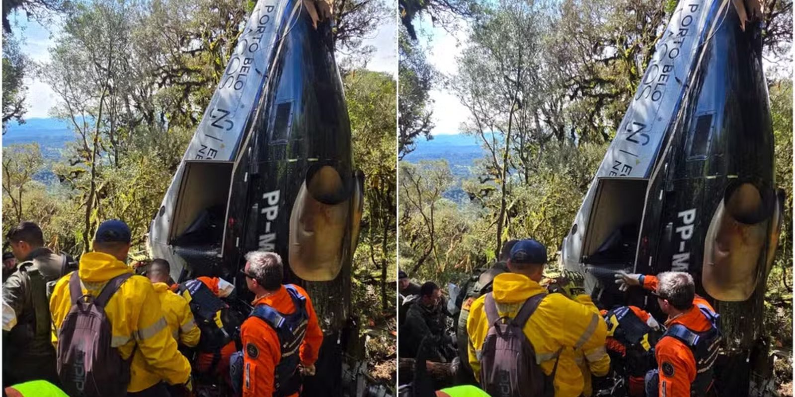 Corpos de vítimas de queda de helicóptero em SC são liberados — Imagem: Agencia Brasil